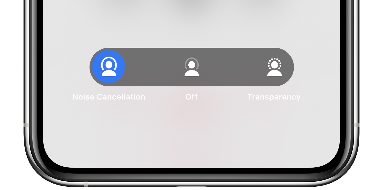 You can switch between modes via a long hold / squeeze of the AirPods stem, or via a long press on the volume control in the Control Center
