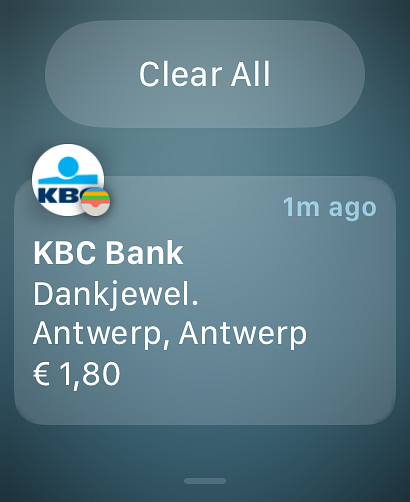 Apple Pay notification screenshot